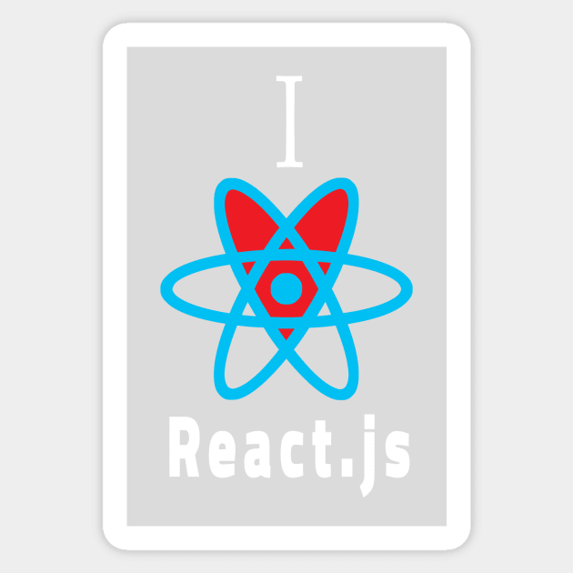 I love React for a programmers and coders Sticker by colorfull_wheel